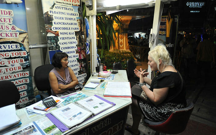 Khao San Road acts as a travel hub for Bangkok and Thailand