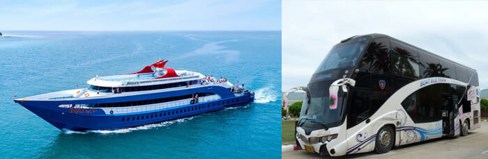 Songserm bus and ferry