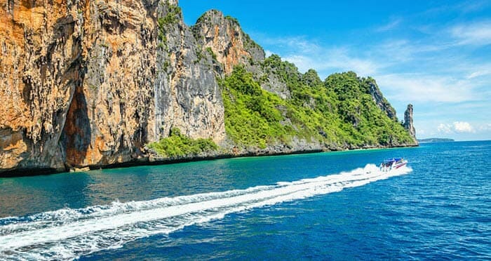 Koh Lanta zum Krabi Airport mit dem Schnellboot und Van