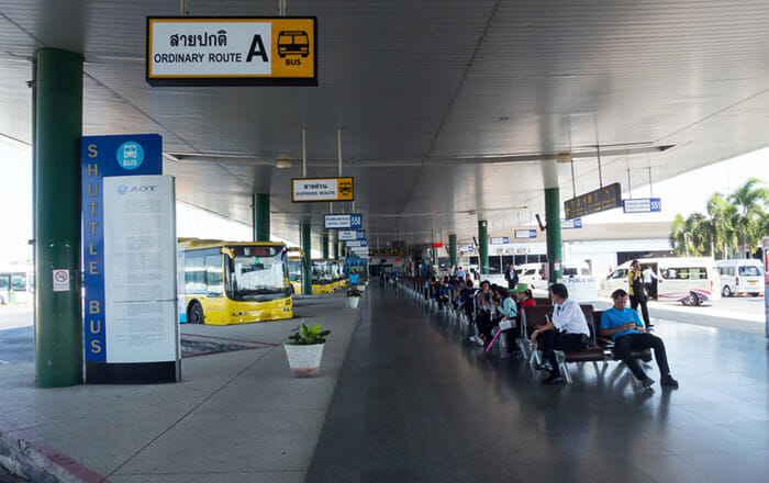 Public Bus or Van from Suvarnabhumi Airport to Bangkok