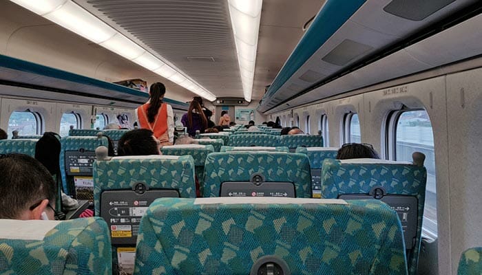 Taiwan high speed train interior