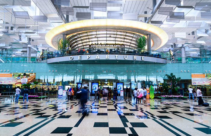 Departure Hall in Changi Airport, currently rated the World's Best Airport by Skytrax