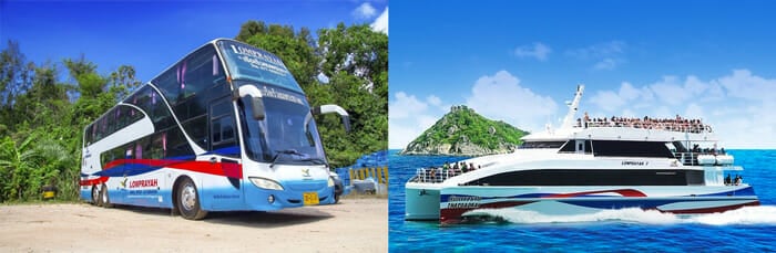 Автобус и катамаран «Lomprayah» до острова Тао