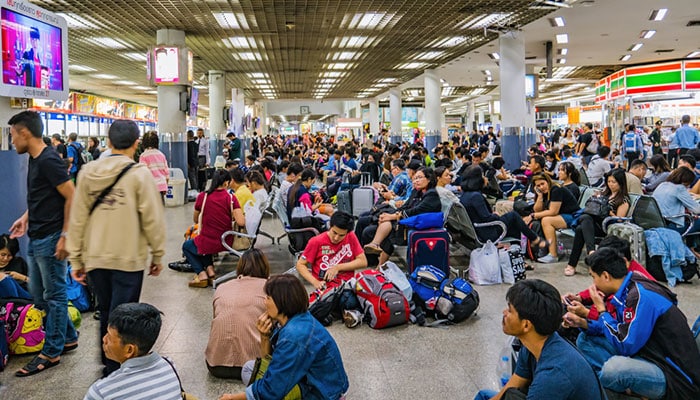 Mo Chit Bus Terminal waiting area