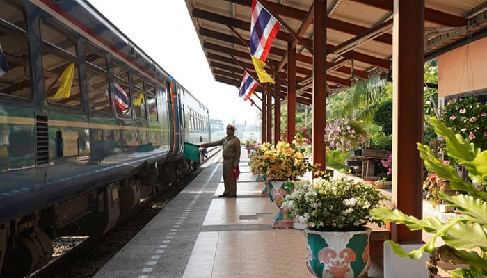 Train at Pattaya Railway Station, a potential start for the journey to Hua Hin