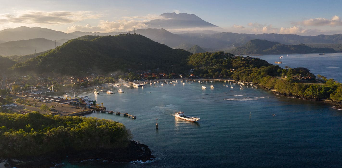 Padang Bai harbor in eastern Bali