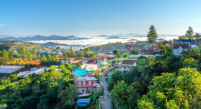 Fantastic scenery with good weather around Dalat City.