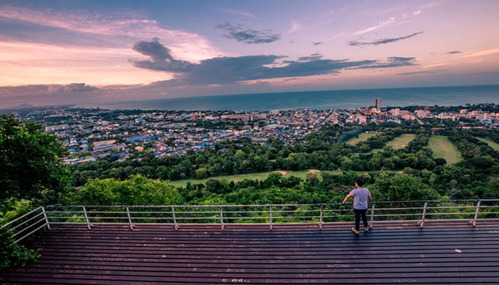 View over Hua Hin city from Khao Hin Lek Fai viewpoint