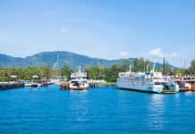 Lipa Noi Pier with Koh Samui in the Background