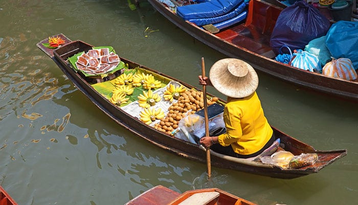 Fruit vendor on a boat