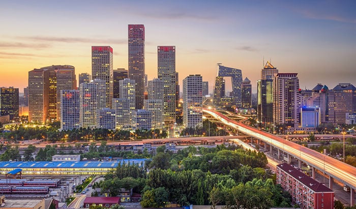 Beijing city skyline in the Central Business District