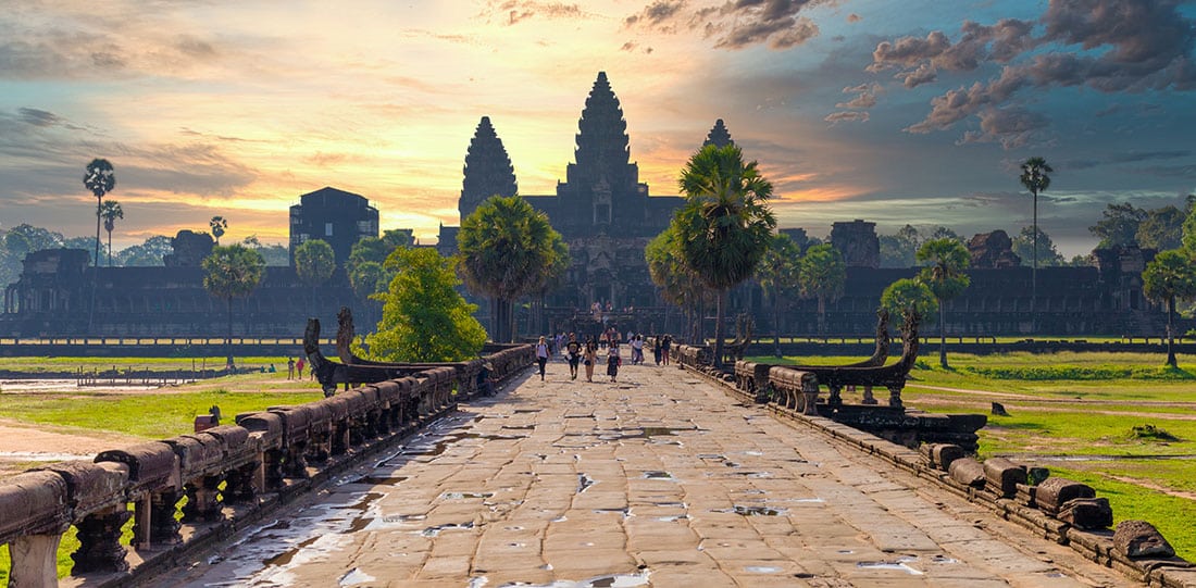Cambodia - View of the popular tourist attraction Angkor Wat.