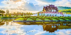 Thai style garden. Located in Royal Park Rajapruek, Chiang Mai, Thailand.
