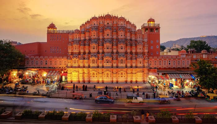 Sunset at Hawa Mahal, Palace of Winds, Jaipur, India