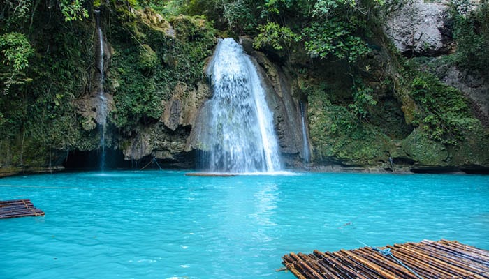 Kawasan Falls on Cebu island in Philippines