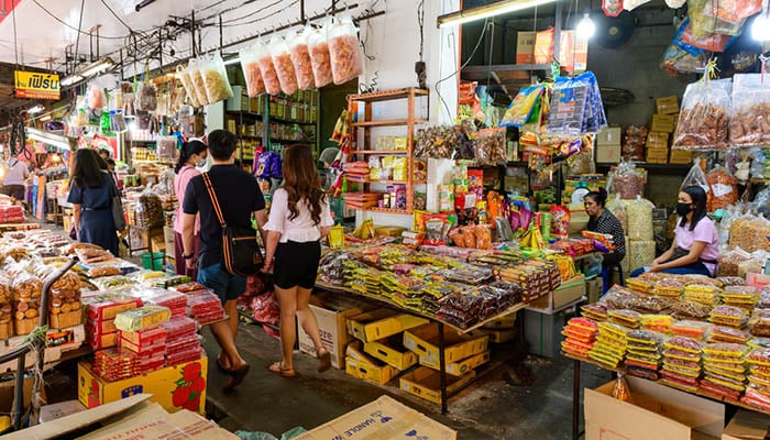 Various dried food shop at Kim Yong Market famous wholesale market in Hat Yai