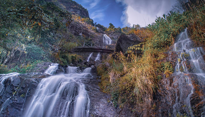 Beautiful scenics landscape ,Natural view of Thac Bac or Silver waterfall in Sapa, Lao Cai, Vietnam