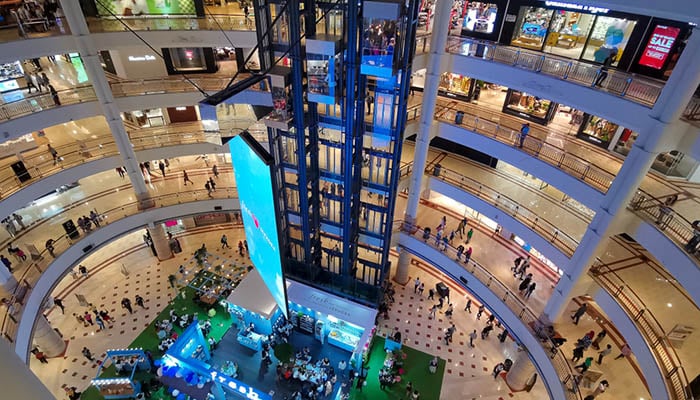 Interior view of Suria KLCC Shopping Mall in Kuala Lumpur.