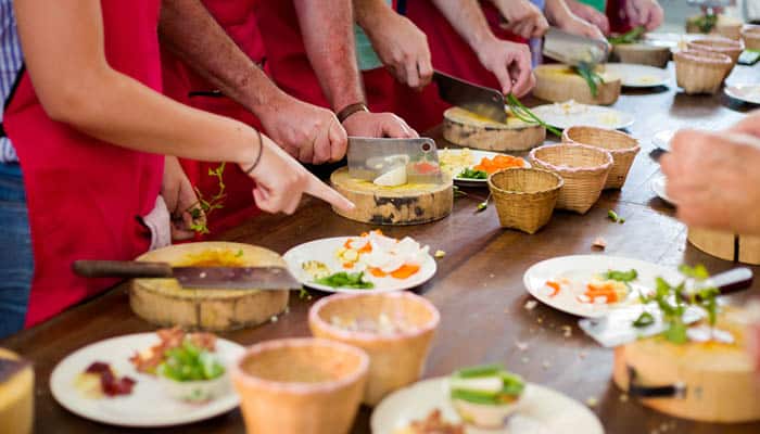 Traditional way of preparing thai food using chopper knife. Picture of traditional thai cuisine made of fresh ingredients taken during cooking class