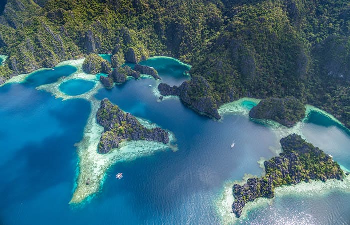 Twin Lagoon in Coron, Palawan, Philippines. Mountain and Sea.